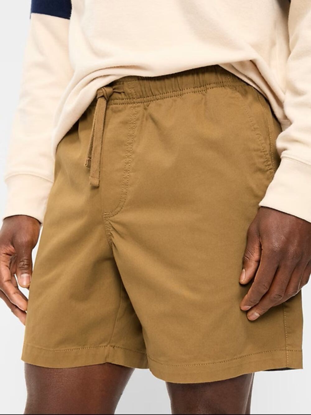 NEW Old Navy Twill Jogger Shorts Men's Tan Drawstring Bermuda Size 4XL